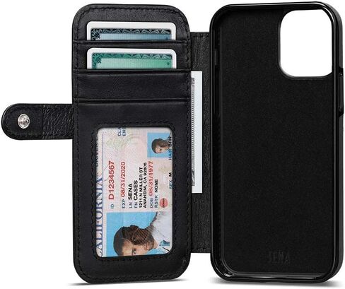 Wallet Book Case, Leather Book Style Folio Wallet with Kickstand & Card Slots for iPhone (Toffee, iPhone 13 Pro Max) in Kuwait