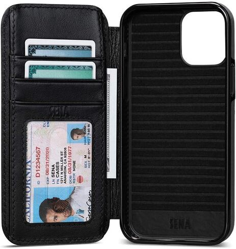 Wallet Book Case, Leather Book Style Folio Wallet with Kickstand & Card Slots for iPhone (Toffee, iPhone 13 Pro Max) in Kuwait
