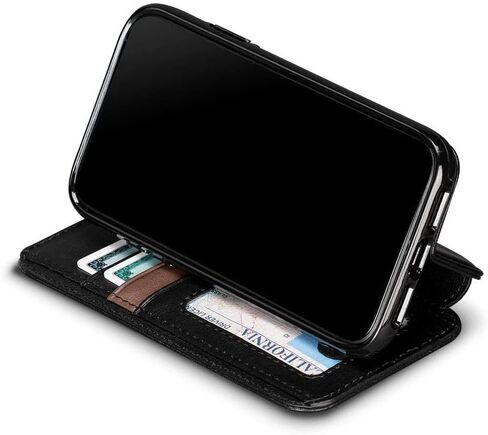 Wallet Book Case, Leather Book Style Folio Wallet with Kickstand & Card Slots for iPhone (Toffee, iPhone 13 Pro Max) in Kuwait