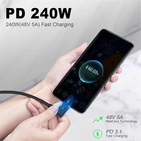 كابل تمديد Poyiccot USB C بطول 1 قدم 40 جيجابت في الثانية، كابل تمديد USB C بزاوية يمنى 240 وات، كابل تمديد Thunderbolt 4 مع فيديو 8K، سلك موسع من النوع C 90 درجة لـ Thunderbolt 4/MacBook/Phone/HUB in Saudi Arabia