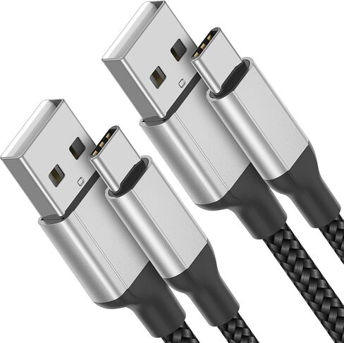 كابل شاحن USB C بطول 1.5 قدم، 2 حزمة من كابل USB مضفر إلى USB C شحن سريع، سلك شحن Android من النوع C بطول 1.5 قدم لهاتف iPhone 15 Pro Max Plus Samsung Galaxy S24 S23 S22 S21 Ultra، Note 20 10، A10e، Moto، LG in Kuwait