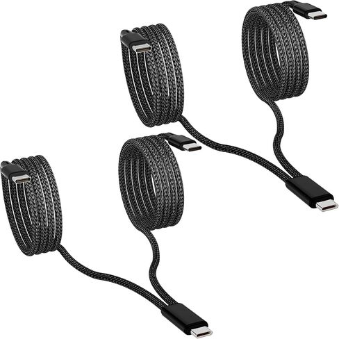 Dual USB C Charging Cable 4FT 2Pack Black, Multi 2-in-1 USB C to Double USB C Cord, Type C Splitter Cable for iPhone 15/15 Pro/15 Pro Max/15 Plus, iPad Pro/Air, Samsung Galaxy S24, Carplay, Andriod in Kuwait