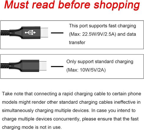 Dual USB C Charging Cable 4FT 2Pack Black, Multi 2-in-1 USB C to Double USB C Cord, Type C Splitter Cable for iPhone 15/15 Pro/15 Pro Max/15 Plus, iPad Pro/Air, Samsung Galaxy S24, Carplay, Andriod in Kuwait