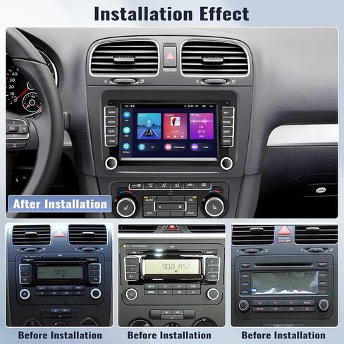 SIXWIN 2G+64G Android 13 Car Stereo for VW Seat Golf Passat Jetta Beetle Tiguan Touran EOS 7 Inch Double Din Touchscreen Bluetooth with CarPlay Android Auto GPS Navigation WiFi FM Backup Camera MIC in Saudi Arabia