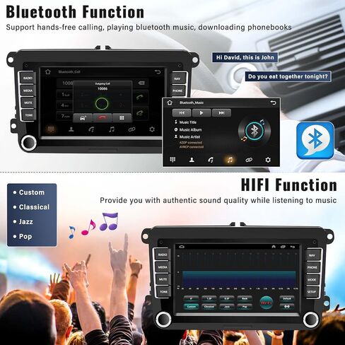 SIXWIN 2G+64G Android 13 Car Stereo for VW Seat Golf Passat Jetta Beetle Tiguan Touran EOS 7 Inch Double Din Touchscreen Bluetooth with CarPlay Android Auto GPS Navigation WiFi FM Backup Camera MIC in Saudi Arabia