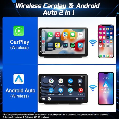 محول Geloo Android Auto اللاسلكي للسيارة، دونجل تلقائي Android لاسلكي لتوصيل السيارة السلكية OEM وتشغيلها، إعداد سهل USB C إلى A، وصلة USB A in Kuwait