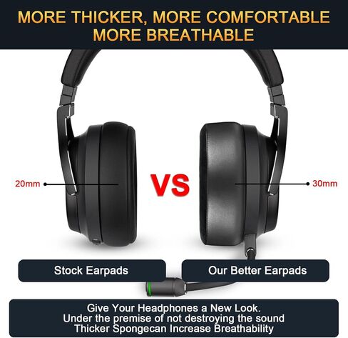 Upgrade Replacement Ear Pads for Corsair Virtuoso RGB Wireless SE Gaming Headset, Ear Cushion Compatible with Virtuoso XT, Durable Leather with Velour, Softer Memory Foam, Added Thickness in Saudi Arabia