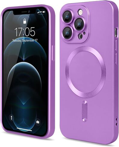 Magnetic for iPhone 12 Pro case, [Detachable Lens Protector] with Full Camera Protection Shockproof Matte Slim Soft Compatible with Magsafe Phone case for iPhone 12 Pro 6.1'', Pink in Saudi Arabia