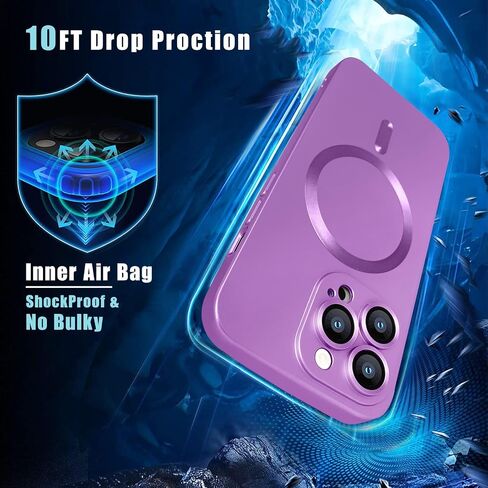 Magnetic for iPhone 12 Pro case, [Detachable Lens Protector] with Full Camera Protection Shockproof Matte Slim Soft Compatible with Magsafe Phone case for iPhone 12 Pro 6.1'', Pink in Saudi Arabia