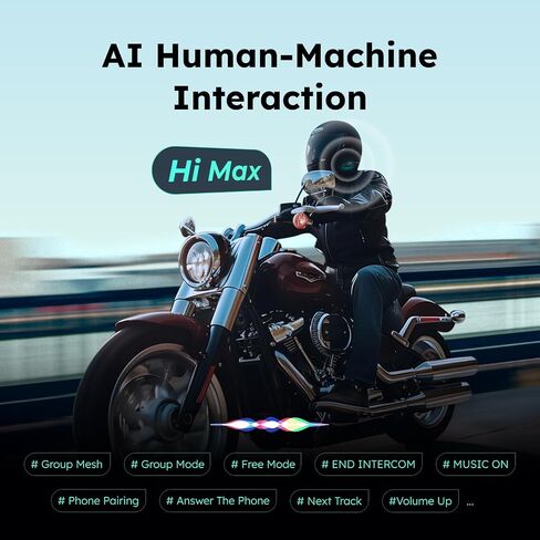 Z1 Motorcycle Bluetooth Headset, 10 Riders Helmet Mesh Intercom Communication Systems, Voice-Controlled/Fast Charging/Universal Pairing/Noise Cancellation/ IP67 Waterproof, 2 Pack in Saudi Arabia