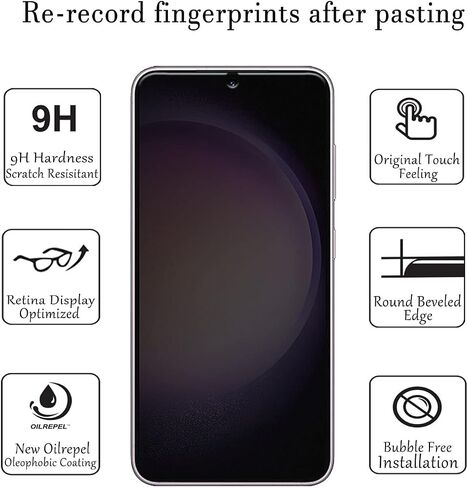 [2+2 Pack] Samsung Galaxy S23 Plus Privacy Screen Protector And Camera Lens Protector, [No bubbles] [Fingerprint ID Compatible] Premium Tempered Glass Screen Protector,for Galaxy S23 Plus in Saudi Arabia