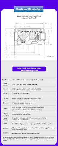 كمبيوتر Youyeetoo LubanCat Zero N Singal Board - مثل Raspberry Pi Zero Form Factor - Onboard 1 GbE، Mini HDMI -Debian Ubuntu للبوابة الذكية NAS AIoT - ذاكرة وصول عشوائي 1 جيجابايت in Kuwait