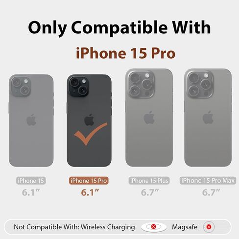 ZVE for iPhone 15 Pro Loopy Case with Hand Strap, Slim Stand iPhone Case with Adjustable Finger Grip Loop for Women Men, Luxury Leather Cover for iPhone 15 Pro, 6.1 inch- Brown in Saudi Arabia