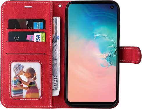 Asuwish Phone Case for Samsung Galaxy S10e Wallet Cover with Tempered Glass Screen Protector and Leather Flip Cover Credit Card Holder Slot Stand Cell S 10e 10se Se10 Women Men Black in Saudi Arabia
