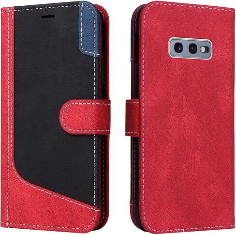 Asuwish Phone Case for Samsung Galaxy S10e Wallet Cover with Tempered Glass Screen Protector and Leather Flip Cover Credit Card Holder Slot Stand Cell S 10e 10se Se10 Women Men Black in Saudi Arabia