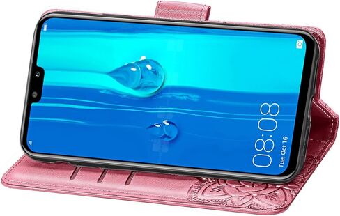 حافظة هواوي Y9 2019 حافظة بلينغ الماس فراشة منقوشة محفظة فليب بو الجلود فتحات بطاقة مغناطيسية مع غطاء حامل لهواوي Y9 2019 الماس فراشة روز الذهب SD in Kuwait