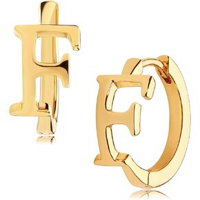 DREMMY STUDIOS Dainty الأولي Huggie Hoop Earring 14k مطلية بالذهب بسيطة صغيرة لطيفة مكعب زركونيا الأولي A-Z 26 حرف متدلية هوب القرط للنساء سحر الحد الأدنى هدية شخصية لها in Kuwait