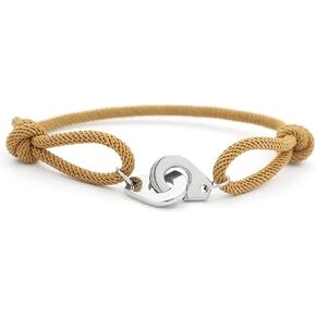 FLEXO Adjustable Interlocking Handcuff Bracelet Padlock Partner Neutral Wrist Couples Charm Link Cuffed Relationship Statement Jewelry Partner in Crime Friendship Beach Boho Bracelets