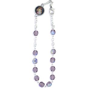 Vatican Imports Crystal One Decade Rosary Bracelet (Amethyst)