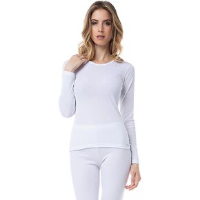 Thin Women's Long Sleeve Round Neck/Cotton Slim Stretch T-Shirt top White/Pure Cotton Long Sleeved T-Shirt