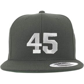 Trendy Apparel Shop Number 45 White Thread Embroidered Flat Bill Snapback Baseball Cap