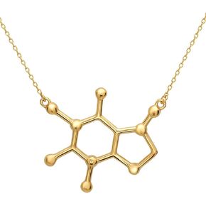 Caffeine Molecule Necklace in 925 Sterling Silver