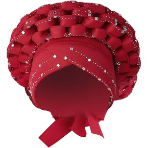 African Braid Turban, Headwear, Sequin, Head Wrap Knot Hat Headscarf for Wedding