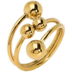 Minimalist Ball Statement Ring for Men Women Gold Stainless Steel Round Tiny Balls Open Wrap Finger Rings Comfort Fit Geometric Unique Christmas Birthday Party Jewelry Gift Jewelry Size 10
