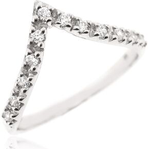 SOVATS Chevron Thumb Ring For Women Set With White Cubic Zirconia 925 Sterling Silver Rhodium Plated - Simple, Stylish &Trendy Nickel Free Ring