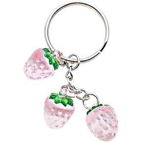 Ladies Girl Cute Strawberry Cherry Keychain Fruit Gift Pendant Aesthetic Accessories Birhtday Christmas Gifts