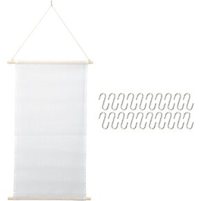 Wall Earring Holder, Mesh Earring Wall Holder Wall Jewelry Display Holder with 20 S Shape Hooks Hanging Jewelry Organizer for Earrings Necklaces Bracelets