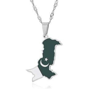 Fashion Jewelry Necklace Stainless Steel Pakistan Map Pendant Necklace