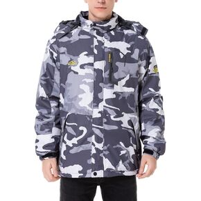 EQUICK Men's Waterproof Ski Jacket Fleece Windproof Mountain Winter Snow Jacket Warm Outdoor Sports Rain Coat with Hooded