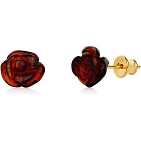 Women Earrings - Exclusive Rose-Shaped Jewelry from the Baltic Sea - Hand-Crafted in Europe