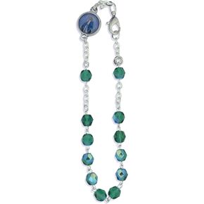 Vatican Imports Crystal One Decade Rosary Bracelet (Emerald)