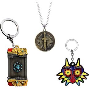 itapring Purya Keychain Newest, ZLD Tears of the Kingdom Inspired Necklace Key Ring Jewelry combo, Breath of The Wild Metal Pendant for Woman Men Game Lover Cosplay Fans, Black, 1.33*2.36 and in Kuwait