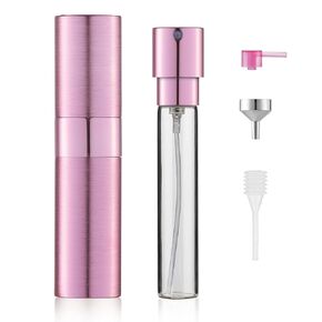 LISAPACK 8ML Brushed Atomizer Perfume Spray Bottle for Travel, Empty Refillable Cologne Dispenser, Portable Sprayer (Black)