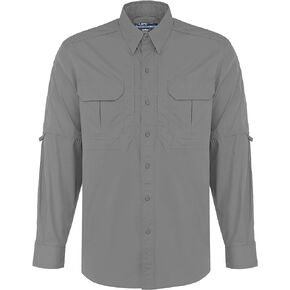 LA Police Gear Field Long Sleeve Tactical Men's Button Up Shirt, Lightweight Button Up Shirt for Men, Men's Uniform Shirts