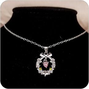 Gold Silver Bow Necklace for Women Shiny Rhinestone Bow Necklace Fashion Bow Pendant Necklace Bow Necklace Jewelry Gift for Women Girls