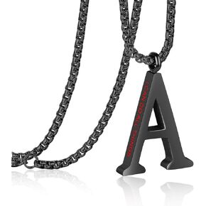 Rehoboth Initial 26 Large Letter A to Z Pendant Necklaces for Girl Boy Women Men Big Alphabet Personalized Charm Necklace 24 Inch Chains 'I CAN DO ALL THINGS' on Back