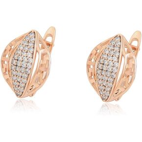 XUPING 18K Gold Plated Hoop Earrings Cubic Zirconia | Rose Gold Dangle Earrings For Women Jewelry Gifts