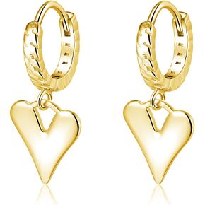 SLUYNZ 925 Sterling Silver Heart Hoop Earrings for Women Girls Love Hoop Earrings Huggie Link Hoop