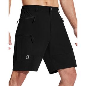 Men's Hiking Cargo Shorts 9 inch Water Resistant Quick Dry Tactical Travel Outdoor Fishing Shorts Zipper Pockets