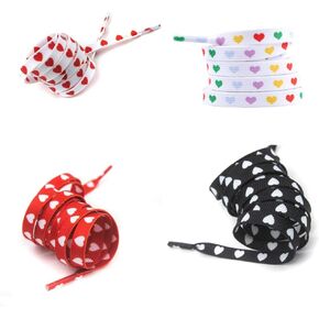 gofidin 4 Pair 4 Colors Shoelaces Love Heart Shoelaces Flat Laces Kids Adult Couple Canvas Shoe Sneakers All-match Shoes Teenagers Sport Shoelace
