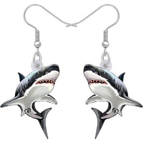 Acrylic Whale Shark Earrings Dangle Drop Cute Fish Sea Life Jewelry Charms Gifts for Women Girls Kids