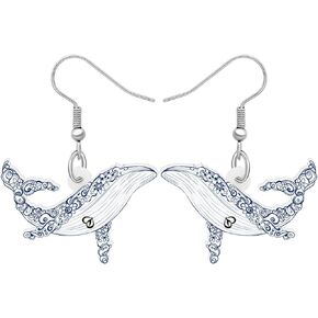 Acrylic Whale Shark Earrings Dangle Drop Cute Fish Sea Life Jewelry Charms Gifts for Women Girls Kids