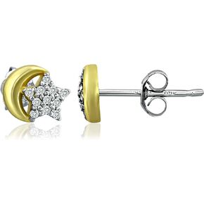 Sterling Silver CZ Cubic Zirconia Minimalist Stud Earrings for Women Girls