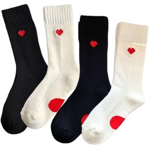 Heart Socks Women Fuzzy Socks Smiling Face Warm Cozy Soft Ankle Socks Fluffy Thick Winter Home Barefoot Crew Socks