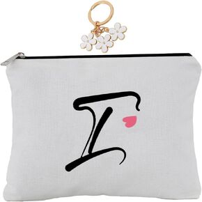 A-Z Embroidered letter combination cosmetic bag，Personalized Present Bag, cute Makeup Bag,Suitable for Wedding, Birthday, Holiday, is a Great Gift for Women, Mom, Teachers, Friends, Bridesmaids (M)