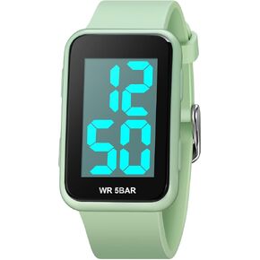 Men's LED Digital Watch Simple Atmospheric Rectangular Sports Watch Waterproof Luminous Outdoor Watch